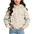 thumbnail image 2 of Xdegoge Kids Girls Pullover Hoodies Leopard Print Hooded Sweatshirts Long Sleeve Tops with Kangaroo Pocket Fashion Fall Winter Clothes, Size 7-8, 2 of 6