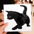 thumbnail image 6 of 3drose, Feline Fun Black Cat Kitty Vector, 1 Greeting Card with Envelope, 6 of 6