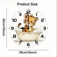 thumbnail image 5 of Soliyoahee Tiger Bath Wall Clock 10inch Wooden Round Clock Bathroom Decoration Silent Non-tick Battery Powered for Bathroom Living Room Bedroom Kitchen, 5 of 6