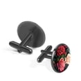 thumbnail image 2 of Rose Men's Stainless Steel Cufflink Set for Formal Attire, 2 of 6