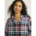 thumbnail image 3 of Joyspun Women's Flannel Long Sleeve Top and Pants Pajama Set, 2-Piece, Sizes XS-3X, 3 of 5