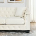 thumbnail image 5 of Beige Velvet 3 + - Solid Wood Framework, Comfortable Foam Seating, & Armrest Ornaments, Elegant Nailhead Trim, Removable Cushions For Easy Cleaning Combination Frame Soft Chic Trim 6 Seat Seating, 5 of 6
