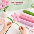 thumbnail image 5 of 400 Pcs Pink Pipe Cleaners Bulk Chenille Stems for DIY Flower Bouquet, Pipe Cleaner Flower Kit with Floral Wires, Gardening Tape, Stamens, Ribbon & Video Tutorial, 4 Pink Tones + Green, 5 of 7