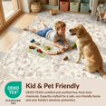thumbnail image 4 of Design&I 8'x10' Washable Area Rug Sleek Flatweave Pet Friendly Pink Blush Beige Ornamental Centerpiece Delicate Vine Motif Cream for King Size Bedroom, Under Bed, 4 of 7