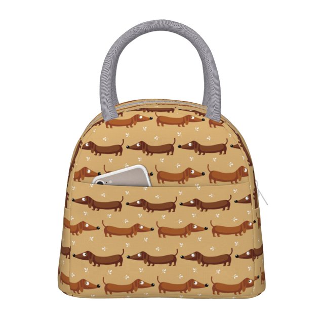 Disketp Dachshund Dog Puppy Bolsa Térmica para Almuerzo, Lonchera con Abertura Amplia y Gran Capacidad, Organizador Reutilizable para Mujeres, Hombres y Adultos
