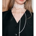 thumbnail image 4 of YooGuoGuo 2Pcs Lace Solid Color Narrow Scarf Skinny for Women Satin Scarf Belts Sash Necktie Neck Scarf Choker, 4 of 6