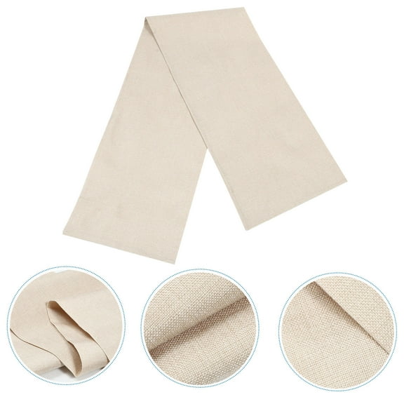USHOBE 1Set Beige Linen Table Runner for Wedding Party Table Decoration 16x12in
