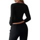 thumbnail image 3 of Top de Encaje de Larga con Cuello en V para Mujer, Estilo Y2K, Camiseta Sin Mangas, Ideal para Otoño e Invierno Negro XL, 3 of 7