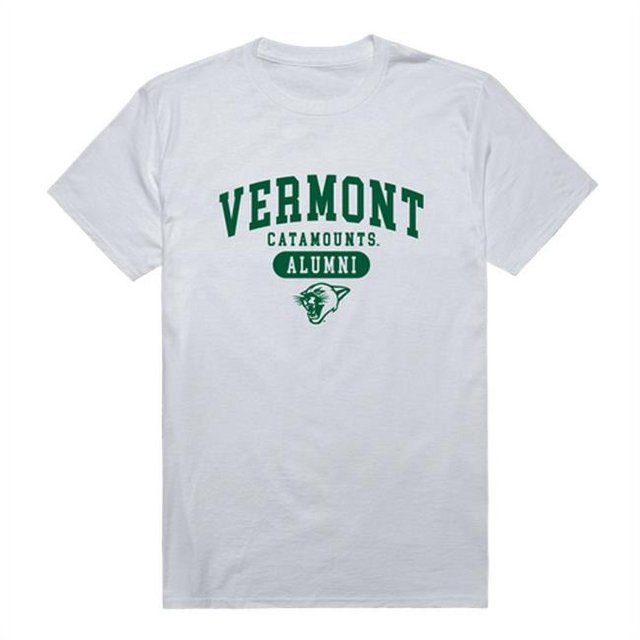 W Republic 559-155-WHT-02 Men Vermont Catamounts Alumni T-Shirt, White - Medium