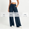 thumbnail image 3 of TEAJOPSUU Womens Wide Leg Jean Pants Casual Loose Elastic Drawstring Waist Palazzo Denim Pants with Pockets for Loungewear Everyday Going Out B-Dark Blue, 3 of 9