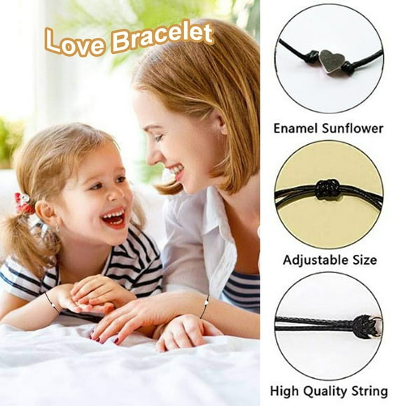 SIfdSeng Heart Bracelets Set for 2 Relationship Bracelet for Sisters Mother Gift Love Bracelets for Couples Couple Bracelets Silicone Bracelet
