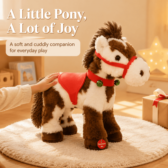 Christmas Hobby Horse Lobby , Spotted Animated Horse Toys , Hobby Dancing Lobby Horse Plush Plushine Cute Animal Gifts For Boys Girls