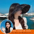 thumbnail image 2 of Ksopiavobs Womens Sun Visor Hat Wide Brim UV Sun Protection Roll Up Hairband Summer Ponytail Beach Hats Travel UPF 50+, 2 of 5