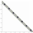 thumbnail image 2 of Sterling Silver Blue and Clear Cubic Zirconia Bracelet - 7.25 Inch - Box Clasp - Measures 7mm Wide, 2 of 2
