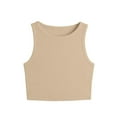 thumbnail image 2 of QUNYINEY Casual Women Tank Top Sleeveless Crew Neck Crop Solid Tops Slim Summer Ribbed Tank Tops, 2 of 6