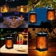 thumbnail image 2 of Luz solar decorativa para jardín, farol LED para exteriores con efecto de llama intermitente, luz decorativa para balcón, mesa para cenador, 2 faroles colgantes recargables Ormromra LHH-0138, 2 of 2