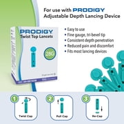 PRODIGY Sterile Lancets for Diabetes Blood Glucose Testing, 100 Count, Twist top, 28 Gauge Lancets, Single-Use Disposable Needle for Glucose Monitoring, Compatible with Most Lancing Devices