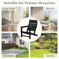 thumbnail image 4 of FUNDAZE HDPE Oversized Adirondack Chair, Outdoor Patio Lawn Chairs, Outside HDPE Chairs with Solid Slat Backrest for Lawn, Yard & Poolside, Black, 4 of 8