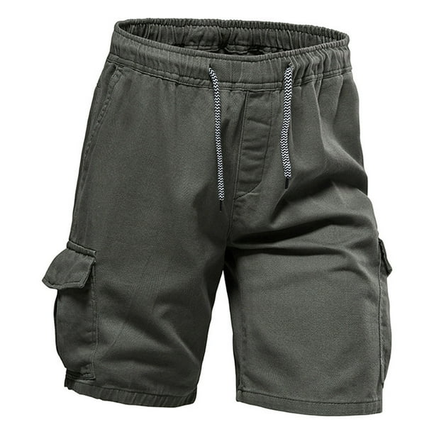 amidoa Slim Fit Shorts Men 2023 Causal Drawstring Elastic Waist Cargo