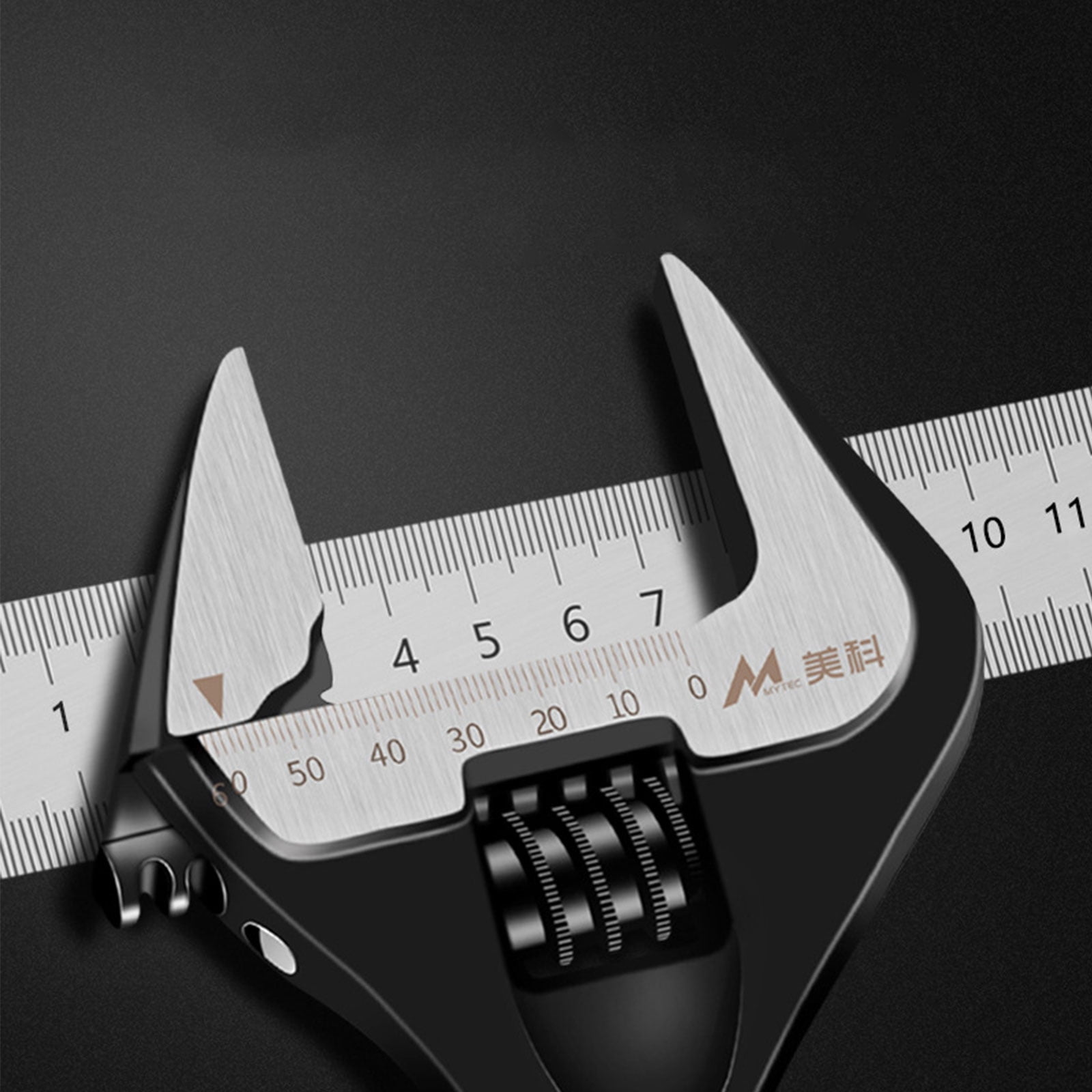 MOMOJIA Short Handle Adjustable Wrench Large Opening Spanner for Bathroom Auto Repairing