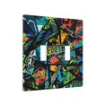 thumbnail image 2 of PAYOHTO Toggle Light Switch Wall Plate Boys Football Grunge Urban Pattern Double Switch Cover Standard Size 2-Gang 4.50" x 4.5" Unbreakable Polycarbonate Thermoplastic, 2 of 6