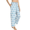 thumbnail image 2 of Balery Blue and White Squares print Women's Pajama Pants,Ultra Lightweight Pjs,Lounge Pant-X-Large, 2 of 9
