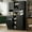 Wood Grain Black, variant on ChVans 71" Tall Kitchen Pantry with 6 Doors, Storage Cabinet with 2 Large Drawer 6 Hanging Shelves, Freestanding Cupboard for Dining Room Living Room
