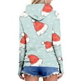 thumbnail image 4 of Tops for Women Christmas Hooded Sweatshirt Printed Long Sleeved Casual Pullover Sweatshirt,Womens Tops Plus Size Blue XXL, 4 of 6