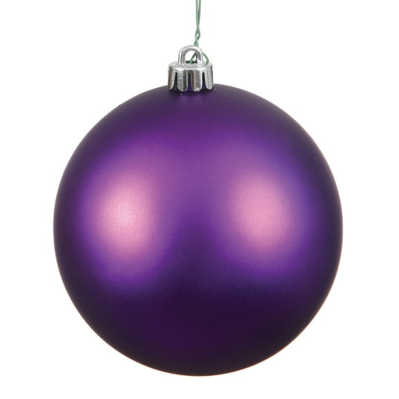 Vickerman 4.75" Plum Matte Ball Ornament, 4 per Bag