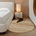 thumbnail image 2 of Round Area Rug 3 Ft, Country Farmhouse Washable Non-Slip Circle Carpet for Living Room/Bedroom, Vintage Brown Wooden Grain Low-Profile Small Floor Mats Collection Rugs for Indoor, 2 of 8
