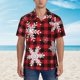 thumbnail image 2 of Balery Snowflakes On A Buffalo Plaid Camisas hawaianas de manga corta para hombre, camisas playeras de corte holgado, camisas de vacaciones con botones,Small, 2 of 7