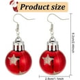 thumbnail image 2 of 8 Pairs Christmas Earrings Red Green Ball Earrings Colorful Snowflake Star Light Bulb Earrings Fashion Xmas Festive Holiday Earrings Ball Ornament Dangle Earring for Women Colorful, 2 of 7
