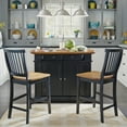 thumbnail image 3 of Homestyles Americana Wood Kitchen Island Set in Black, 3 of 8