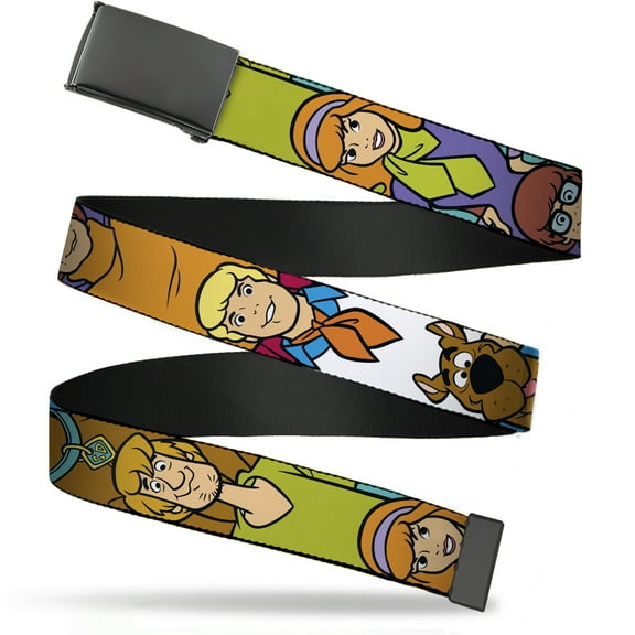 Adjustable Belt, Clamp Buckle, Cut-to-Fit, Scooby Doo Character Poses Stack