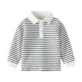 thumbnail image 2 of Esaierr Kids Toddler Boys Shirt T Shirt Baby Autumn Top 1-6Y New Boys'Stripe Lapel Undershirt Thickened Long Sleeve Pullover Shirt, 2 of 6