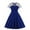 Blue, variant on jsaierl Women Halloween Gothic Short Sleeve Solid Color Punk Vintage Party Dress