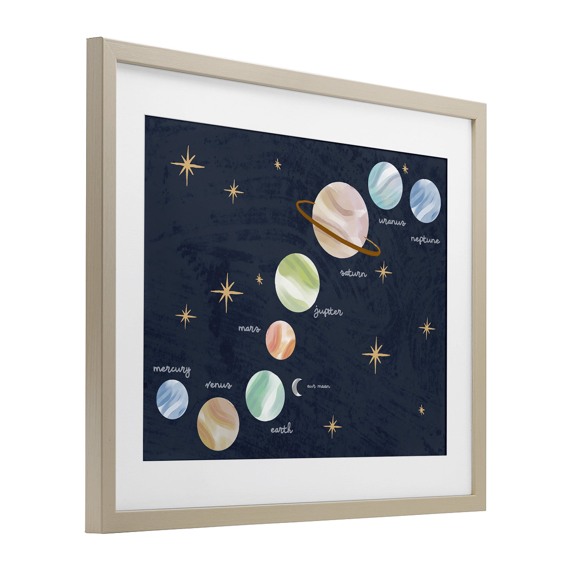 Stupell Industries Educational Space System Birch Framed Print Under Glass, design by Lil' Rue