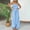 Blue, variant on Womens Casual Strapless Summer Jumpsuits Loose Off Shoulder Smocked Sleeveless Wide Leg Romper M