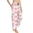 thumbnail image 2 of Naloa Kawaii Pigs Print Women’s Ultra-Soft Comfy Pajama Lounge Pants with Pockets & Drawstring, 2 of 8