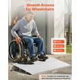 thumbnail image 2 of VEVOR Door Threshold Ramp, 3 inch Rise, Aluminum Alloy Threshold Ramp Rated 800 lbs Load Capacity, Handicap Ramps for Home Steps for Wheelchair, Scooters, Power Chairs, Walkers, Bicycle, Tricycle, 2 of 9
