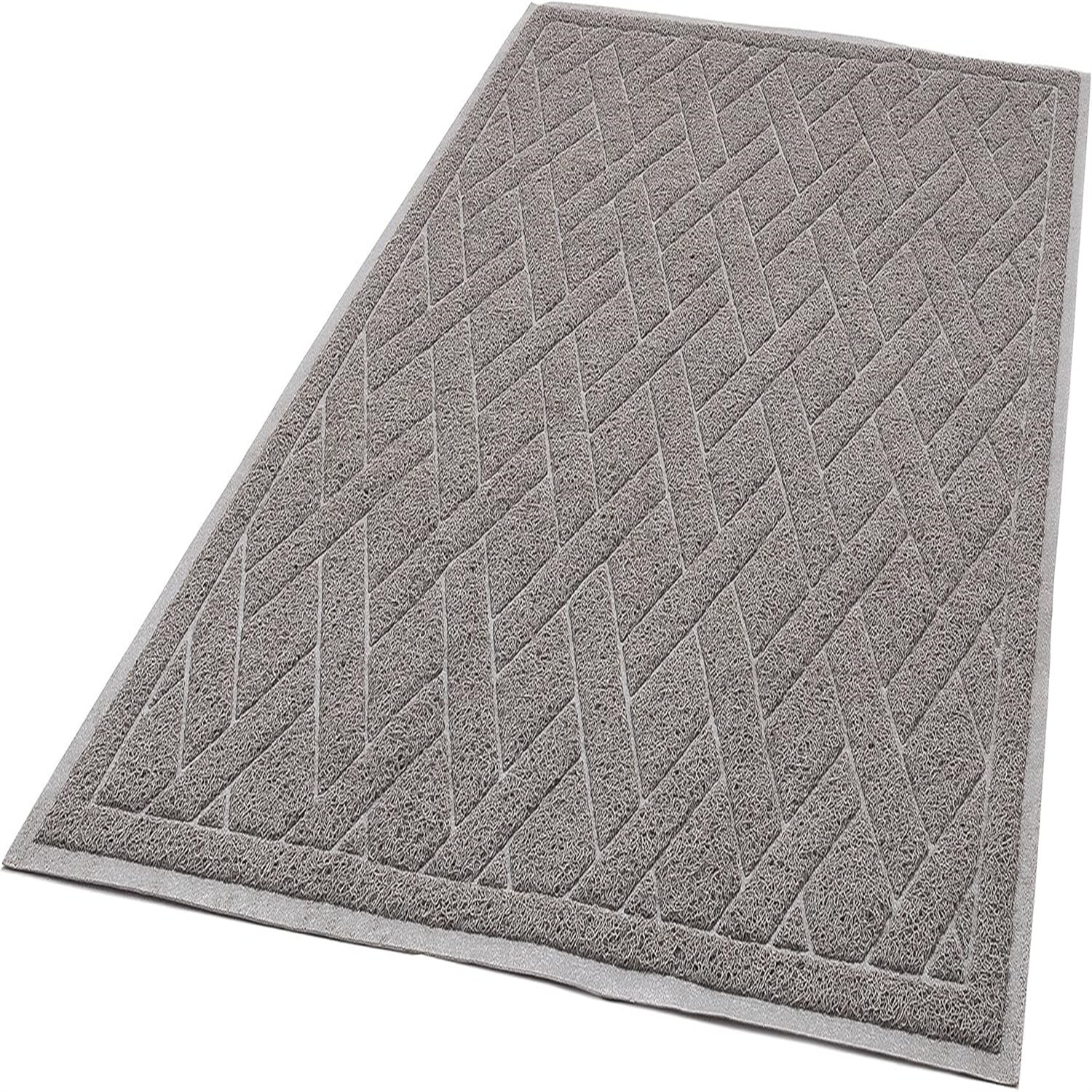 Cat Litter Mat, Jumbo XX-Large, 4x3 Feet, Fits Two Litter Boxes or Extra Coverage for One Box, Gray