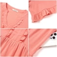 thumbnail image 5 of UVN Summer Dresses for Women V Neck Short Sleeve Casual A Line Dress Flowy Swing Ruffle Sundress with Pockets, 5 of 8