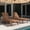 CLASSIC BROWN, variant on Lounge Chair Outdoor with Wheels Oversized Chaise Lounge Chair HDPE 6 Positions Cup Holder for Patio Pool Blue