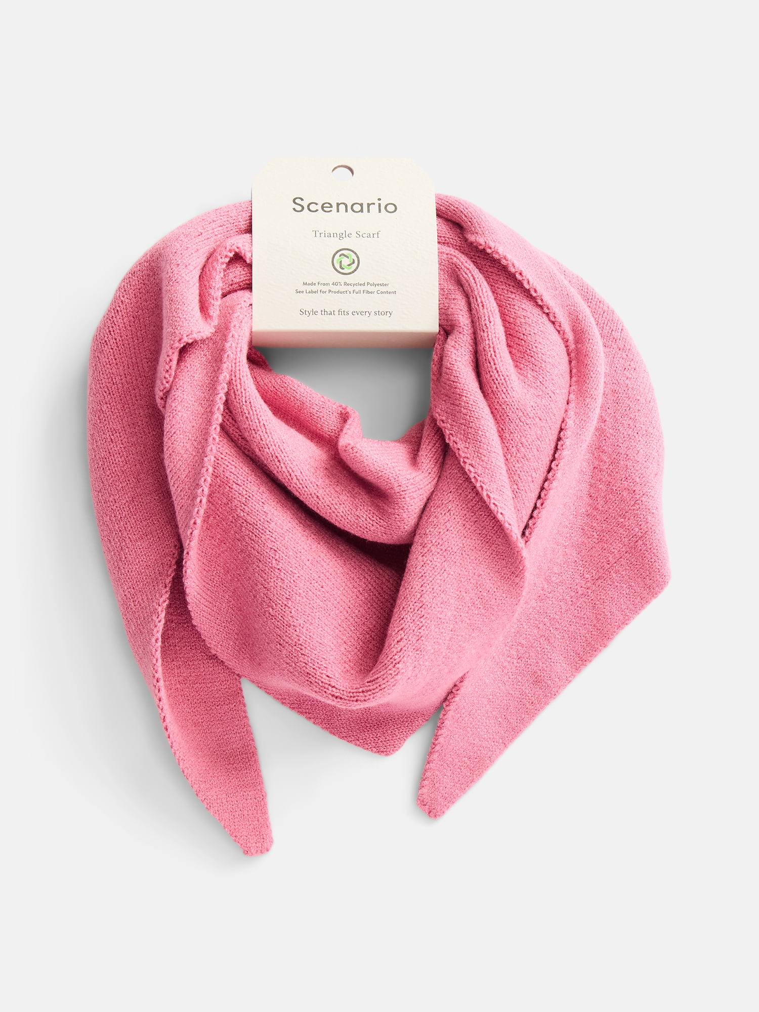 Scenario Women's Solid Knit Kite Scarf, Fanciful Pink