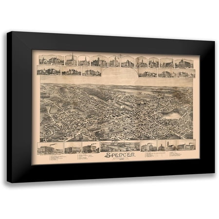 Unknown 14x11 Black Modern Framed Museum Art Print Titled - Spencer Massachusetts -1892
