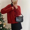 thumbnail image 1 of Chaqueta tipo suéter de punto con lazo de estilo suave de estilo coreano, diseño femenino, temperamento de nicho, cárdigan de punto suave y glutinoso para mujer, 1 of 5