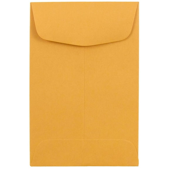 JAM Paper No. 4 Coin Envelopes, 3 x 4 1/2, Brown Kraft Manila, 50 per Pack