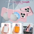 thumbnail image 3 of Case for iPhone 14 with Magnetic [Rotatable Invisible Ring Stand] [Compatible with MagSafe] Soft Microfiber Lining Military-Grade Drop Protection Phone Case for iPhone 14, Pink, 3 of 6