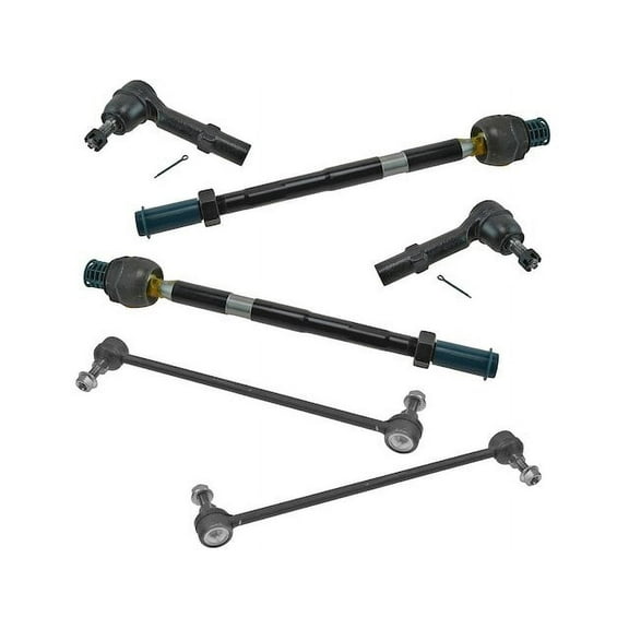 Front Tie Rod End and Sway Bar Link Kit 6 Piece - Compatible with 2007 - 2016 GMC Acadia 2008 2009 2010 2011 2012 2013 2014 2015