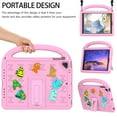 thumbnail image 3 of Dteck Crossbody Strap Kids Case for 6th/5th Generation (2018/2017),iPad Air/Air 2,iPad Pro 9.7 inch 2016,Cute EVA Hand Grip Case Shockproof Kickstand Cover with Shoulder Strap,Pink, 3 of 6